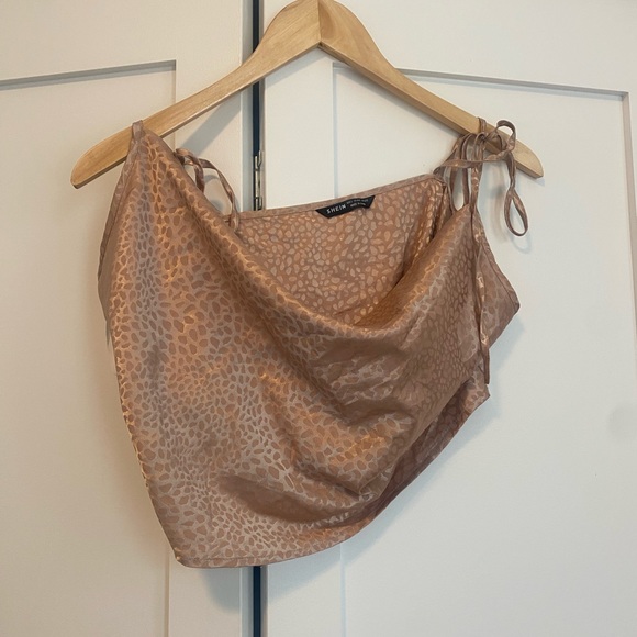 Tan animal print cowl neck top - Picture 1 of 3